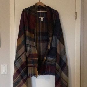 Grace and Lace pocket poncho in Jewel Tone